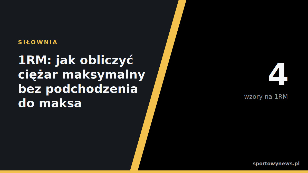 1RM: jak obliczyć ciężar maksymalny bez podchodzenia do maksa