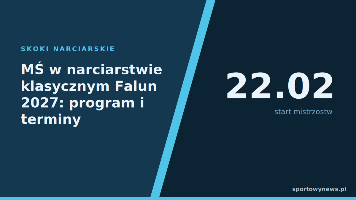 MŚ w narciarstwie klasycznym Falun 2027: program i terminy