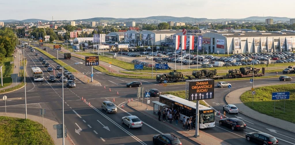 MSPO 2026 zmieni ruch w Kielcach. Gdzie będą korki i gdzie zostawić samochód