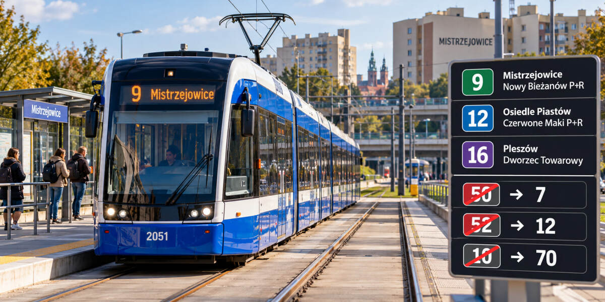 Nowa siatka KMK po otwarciu tramwaju do Mistrzejowic: które linie zmieniły trasy i które przestały kursować