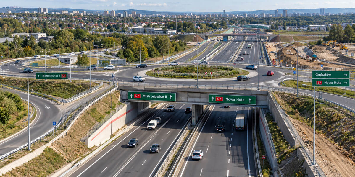 Kraków: nowa organizacja ruchu na węźle Grębałów. Co zmieni się od piątku?