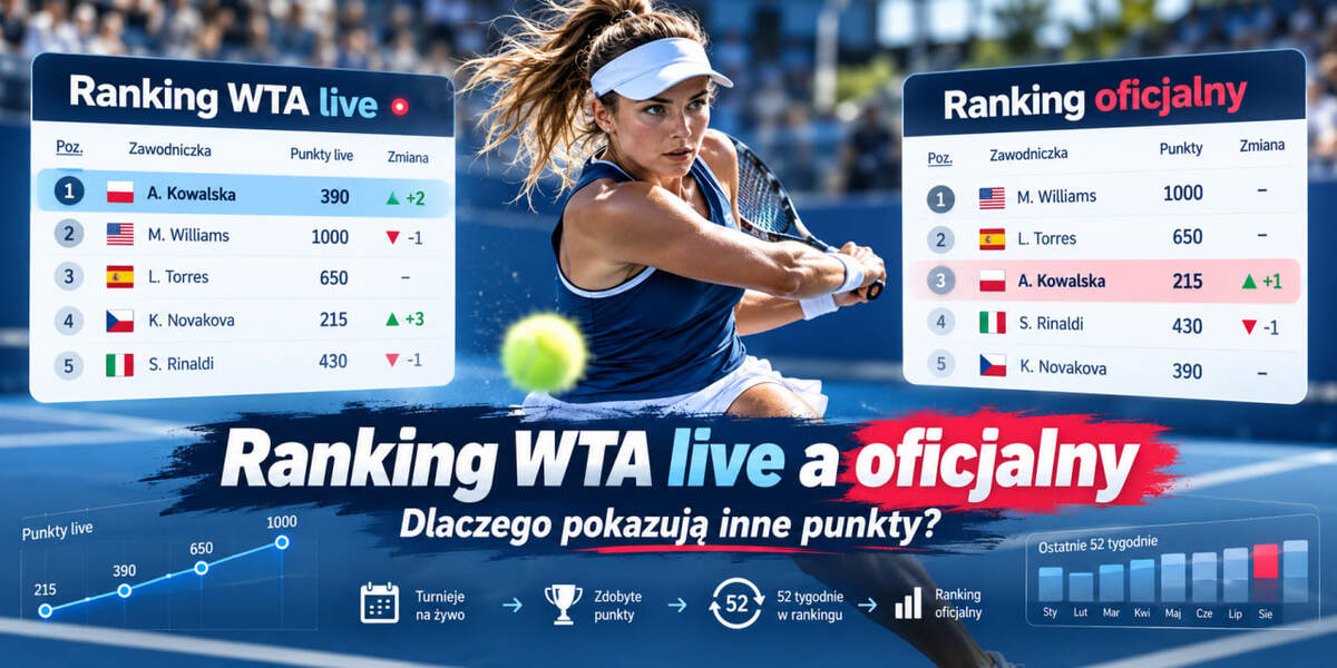 Ranking WTA live a oficjalny. Dlaczego pokazują inne punkty?