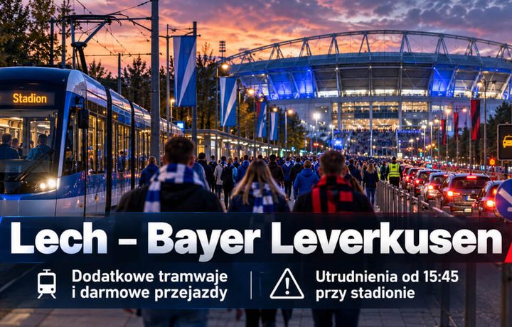 Lech Poznań – Bayer Leverkusen 15 października: które tramwaje pojadą częściej i jak skorzystać z darmowych przejazdów?