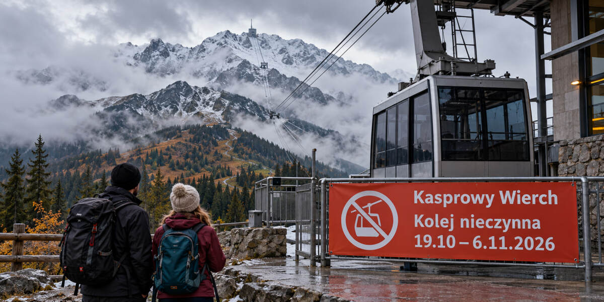 Kolej na Kasprowy Wierch nieczynna do 6 listopada 2026: dlaczego nie kursuje, czy można wejść pieszo i kiedy wróci?