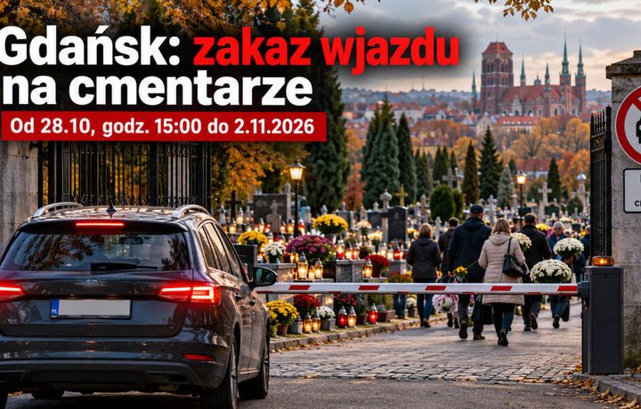 Gdańsk: od 28 października zakaz wjazdu na dwa cmentarze – do kiedy potrwa, kogo obejmie i jakie są wyjątki na drogach dojazdowych
