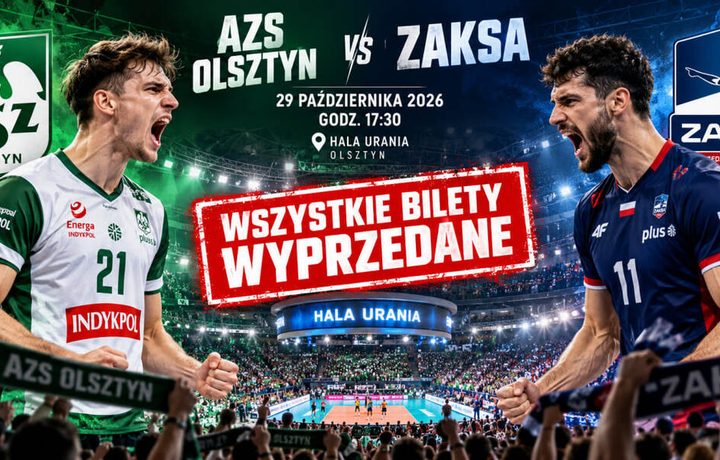 AZS Olsztyn – ZAKSA 29 października 2026: bilety wyprzedane, o której mecz, jak dojechać do Uranii i ile kosztuje parking